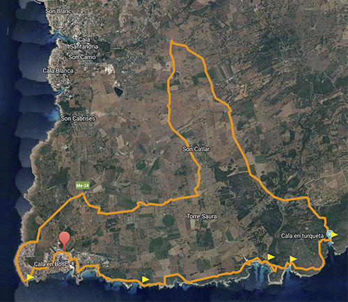 BeachBike Menorca Diego Paredes alquiler de bicicletas rent a bike ruta 2